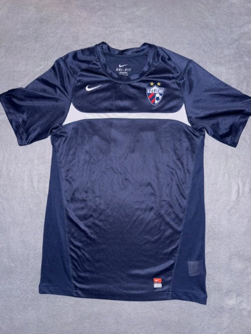 Nike Team Dri Fit NFC Soccer Jersey Navy White Size Small